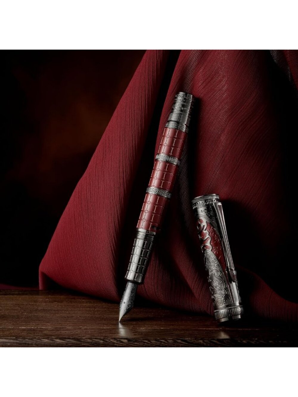 Elegant Retro Fountain Pen Set - Fine Nib, Piston Filling, Smooth Writing